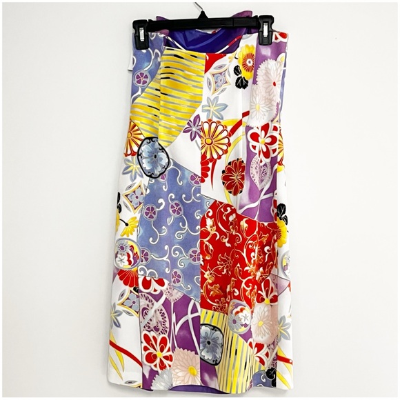 David Meister Floral Strapless Dress Size 8 - Picture 3 of 16